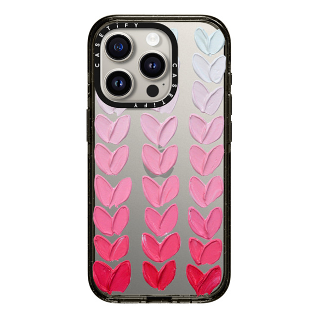 Ann Marie Coolick x CASETiFY iPhone 15 Pro ケース ブラック インパクトケース Pink Polka Daub Hearts