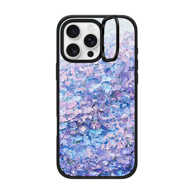 Ann Marie Coolick x CASETiFY iPhone 16 Pro Max ケース マットブラック インパクトリングスタンドケース MagSafe対応 Hydrangea Summer