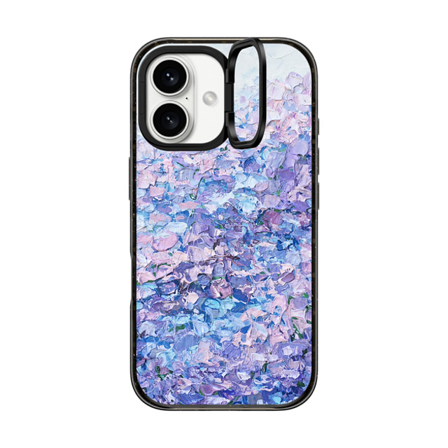 Ann Marie Coolick x CASETiFY iPhone 16 ケース ブラック インパクトリングスタンドケース MagSafe対応 Hydrangea Summer