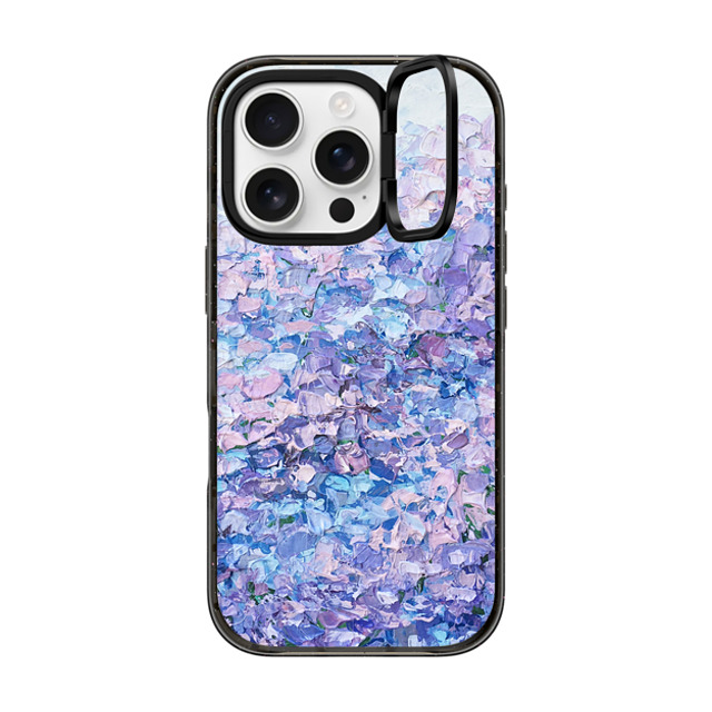 Ann Marie Coolick x CASETiFY iPhone 16 Pro ケース ブラック インパクトリングスタンドケース MagSafe対応 Hydrangea Summer