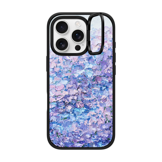 Ann Marie Coolick x CASETiFY iPhone 16 Pro ケース マットブラック インパクトリングスタンドケース MagSafe対応 Hydrangea Summer