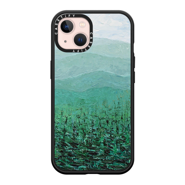 Ann Marie Coolick x CASETiFY iPhone 13 ケース マットブラック インパクトケース MagSafe対応 Pine Forest