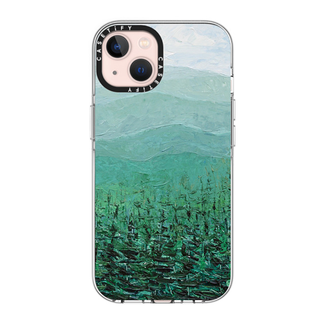 Ann Marie Coolick x CASETiFY iPhone 13 ケース クリア クリア ケース MagSafe対応 Pine Forest