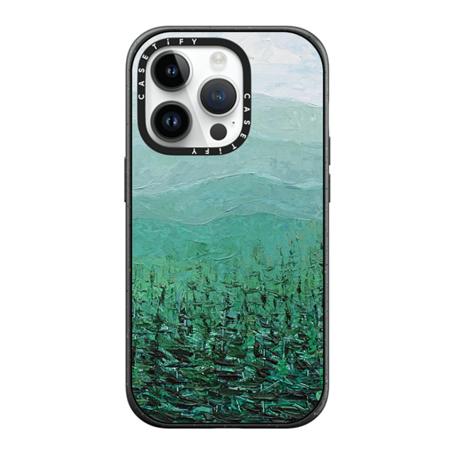 Ann Marie Coolick x CASETiFY iPhone 14 Pro ケース マットブラック インパクトケース MagSafe対応 Pine Forest