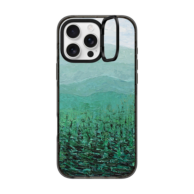 Ann Marie Coolick x CASETiFY iPhone 16 Pro Max ケース ブラック インパクトリングスタンドケース MagSafe対応 Pine Forest