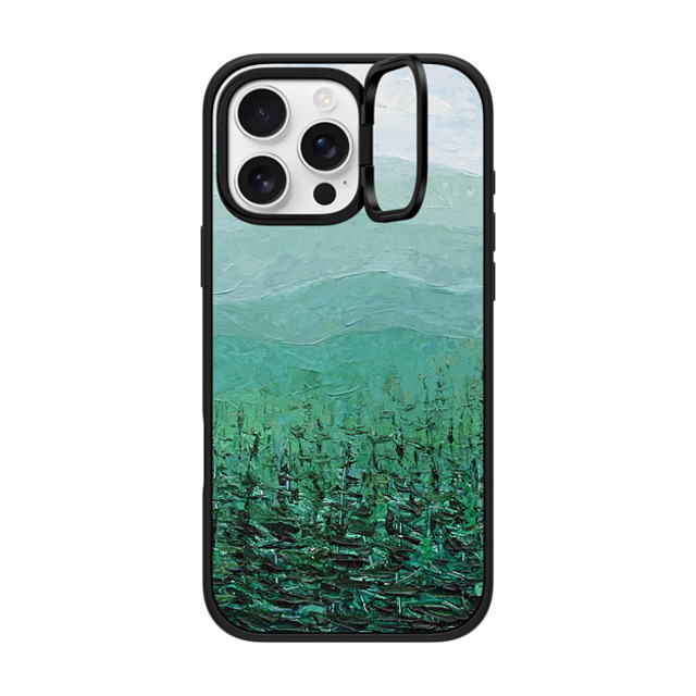 Ann Marie Coolick x CASETiFY iPhone 16 Pro Max ケース マットブラック インパクトリングスタンドケース MagSafe対応 Pine Forest