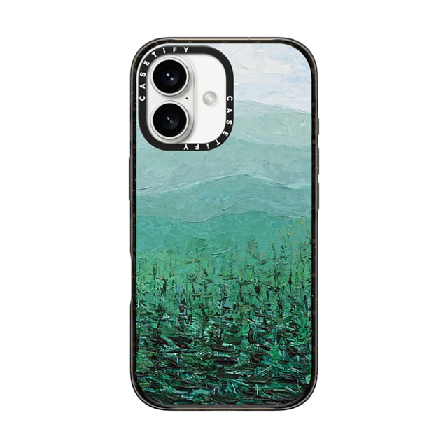 Ann Marie Coolick x CASETiFY iPhone 16 ケース ブラック インパクトケース MagSafe対応 Pine Forest