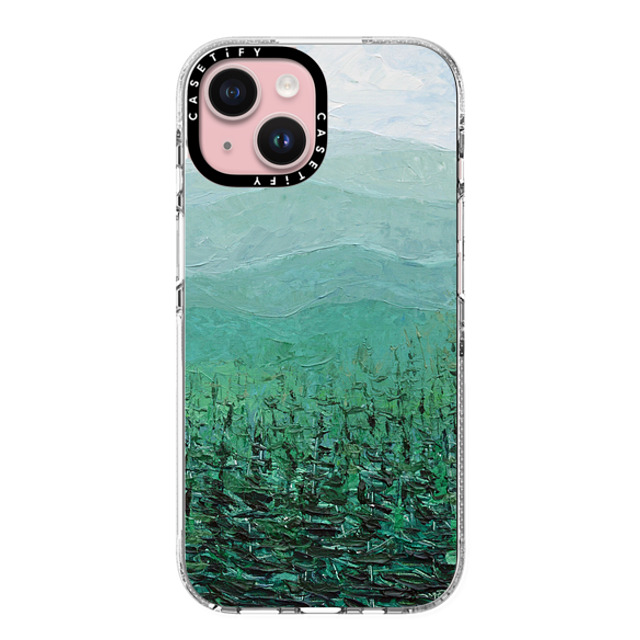 Ann Marie Coolick x CASETiFY iPhone 15 ケース クリア クリア ケース MagSafe対応 Pine Forest