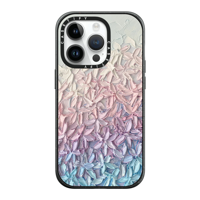 Ann Marie Coolick x CASETiFY iPhone 14 Pro ケース マットブラック インパクトケース MagSafe対応 Cherry Blossom Gradient