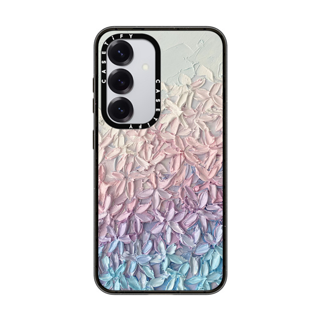 Ann Marie Coolick x CASETiFY Galaxy S25 ケース Floral,Fine Art ブラック Impact Magnetic Case Cherry Blossom Gradient