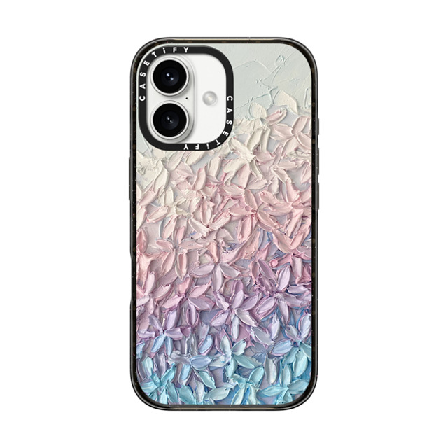 Ann Marie Coolick x CASETiFY iPhone 16 ケース ブラック インパクトケース MagSafe対応 Cherry Blossom Gradient