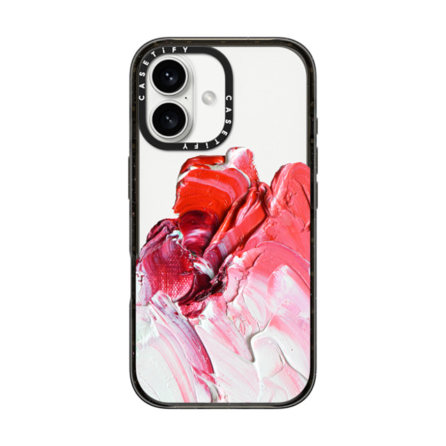 Ann Marie Coolick x CASETiFY iPhone 16 Case Geometric,Fine Art Black Impact Case Pink Paint Smear Father's Day Ann Marie Coolick x CASETiFY iPhone 16 Case Geometric,Fine Art Black Impact Case Pink Paint Smear Father's Day