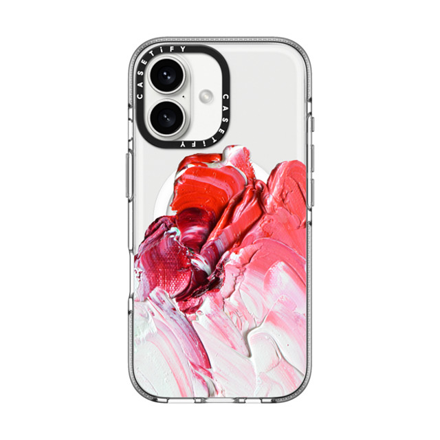 Ann Marie Coolick x CASETiFY iPhone 16 Case Geometric,Fine Art Clear Clear Case MagSafe Compatible Pink Paint Smear Father's Day Ann Marie Coolick x CASETiFY iPhone 16 Case Geometric,Fine Art Clear Clear Case MagSafe Compatible Pink Paint Smear Father's Day