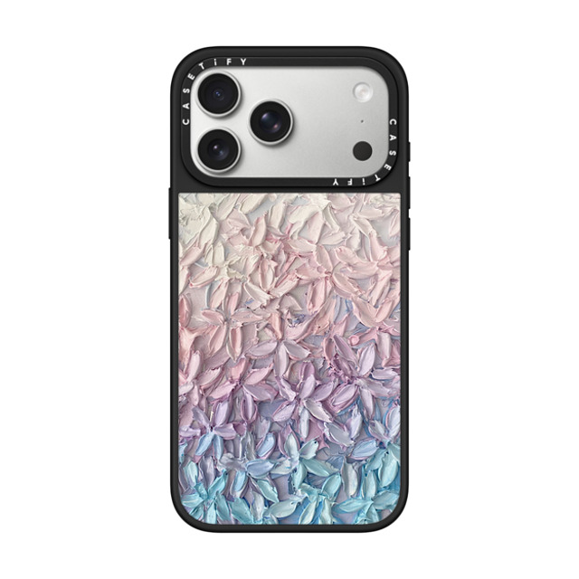 Ann Marie Coolick x CASETiFY iPhone 17 Pro Max ケース Floral,Fine Art ブラック グレーズケース MagSafe対応 Cherry Blossom Gradient