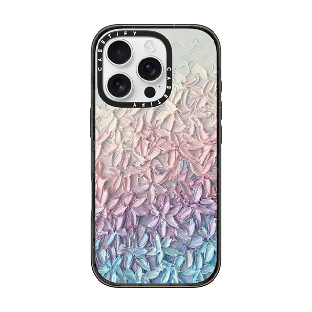 Ann Marie Coolick x CASETiFY iPhone 16 Pro ケース ブラック インパクトケース MagSafe対応 Cherry Blossom Gradient