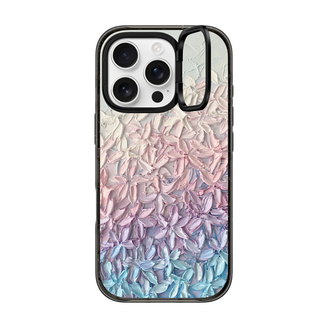 Ann Marie Coolick x CASETiFY iPhone 16 Pro ケース ブラック インパクトリングスタンドケース MagSafe対応 Cherry Blossom Gradient