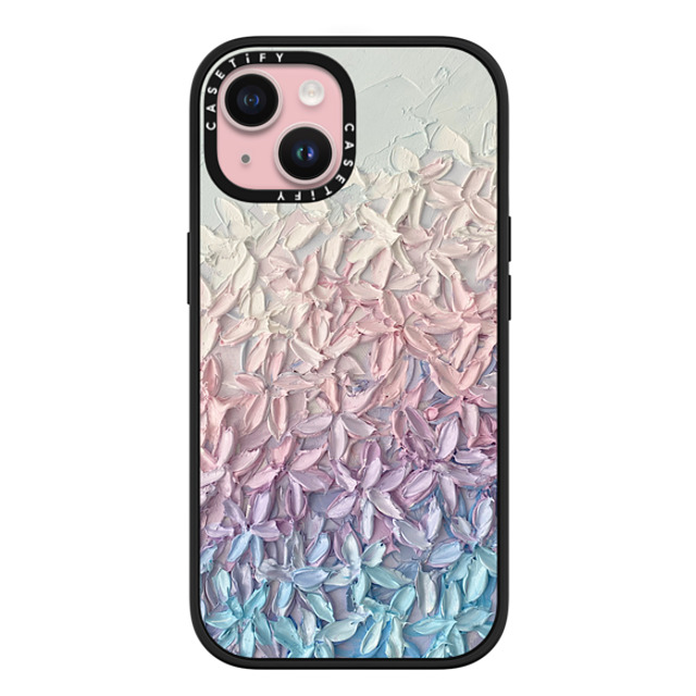 Ann Marie Coolick x CASETiFY iPhone 15 ケース マットブラック インパクトケース MagSafe対応 Cherry Blossom Gradient