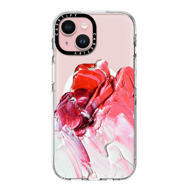 Ann Marie Coolick x CASETiFY iPhone 15 Case Geometric,Fine Art Clear Clear Case MagSafe Compatible Pink Paint Smear Father's Day Ann Marie Coolick x CASETiFY iPhone 15 Case Geometric,Fine Art Clear Clear Case MagSafe Compatible Pink Paint Smear Father's Day