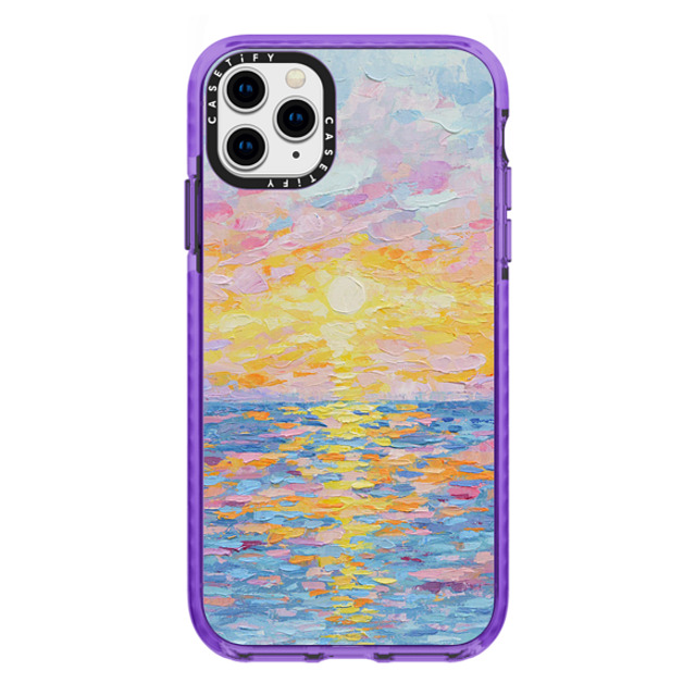 Ann Marie Coolick x CASETiFY iPhone 11 Pro Max Case Dark Purple Impact Case Frosted Sunset