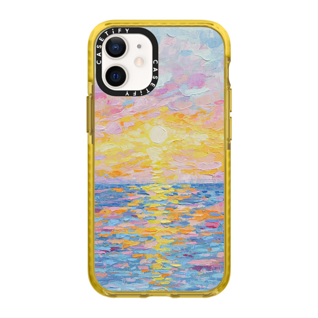 Ann Marie Coolick x CASETiFY iPhone 12 mini ケース イエロー インパクトケース Frosted Sunset