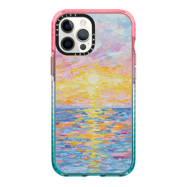 Ann Marie Coolick x CASETiFY iPhone 12 Pro Max Case Pink/Blue Impact Case Frosted Sunset