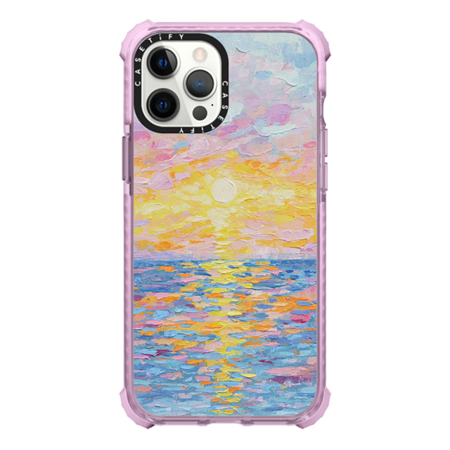 Ann Marie Coolick x CASETiFY iPhone 12 Pro Max Case パープル ウルトラインパクトケース Frosted Sunset