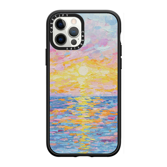 Ann Marie Coolick x CASETiFY iPhone 12 Pro Case Matte Black Impact Case Frosted Sunset