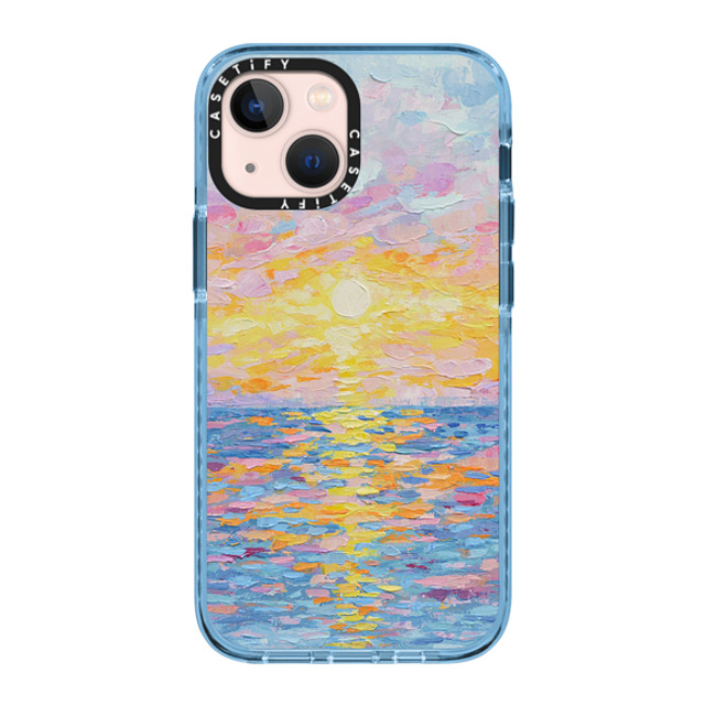 Ann Marie Coolick x CASETiFY iPhone 13 Mini Case Sierra Blue Impact Case MagSafe Compatible Frosted Sunset