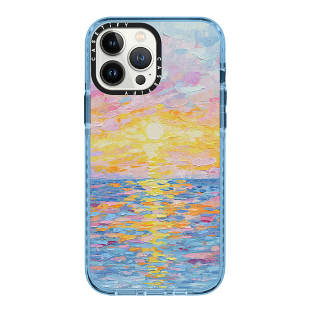 Ann Marie Coolick x CASETiFY iPhone 13 Pro Max Case Sierra Blue Impact Case Frosted Sunset