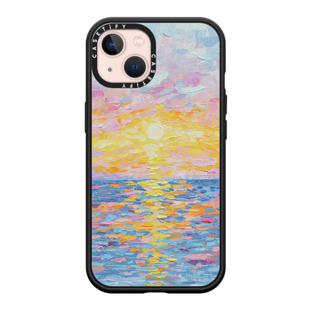 Ann Marie Coolick x CASETiFY iPhone 13 Case Matte Black Impact Case MagSafe Compatible Frosted Sunset