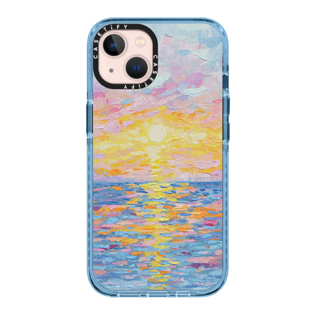 Ann Marie Coolick x CASETiFY iPhone 13 Case Sierra Blue Impact Case MagSafe Compatible Frosted Sunset