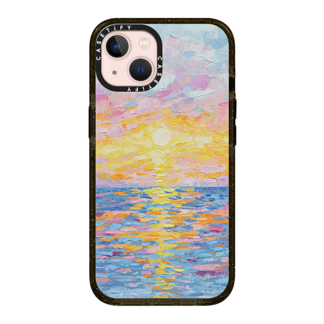 Ann Marie Coolick x CASETiFY iPhone 13 Case Black Impact Case Frosted Sunset