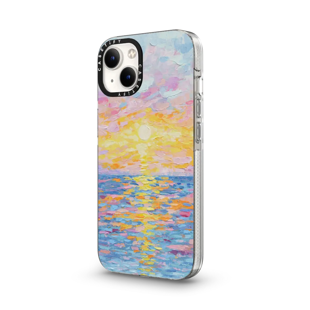Impact Clear iPhone 13 Case MagSafe Compatible - Frosted Sunset