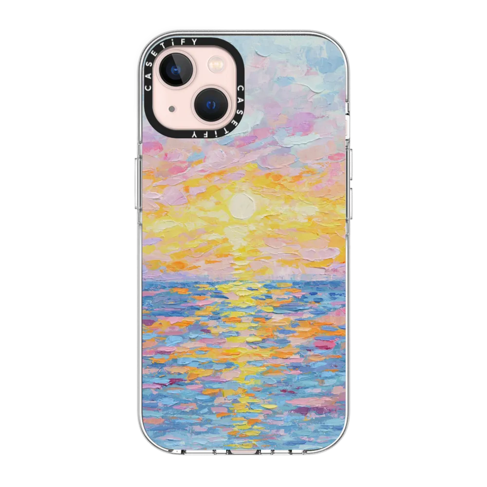Impact Clear iPhone 13 Case MagSafe Compatible - Frosted Sunset
