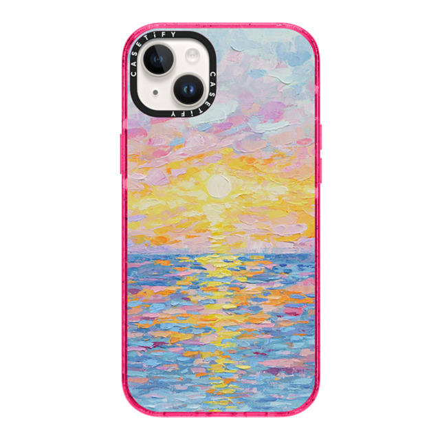 Ann Marie Coolick x CASETiFY iPhone 14 Plus Case Bubble Gum Impact Case Frosted Sunset