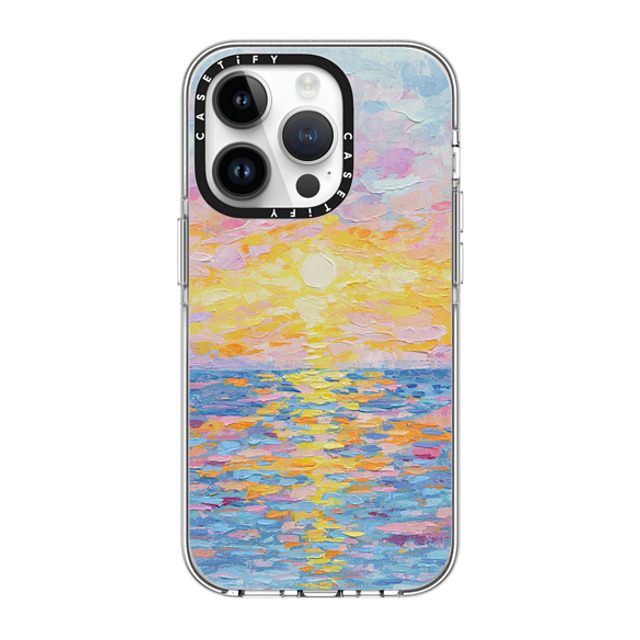 Ann Marie Coolick x CASETiFY iPhone 14 Pro Case クリア Clear Case MagSafe Compatible Frosted Sunset