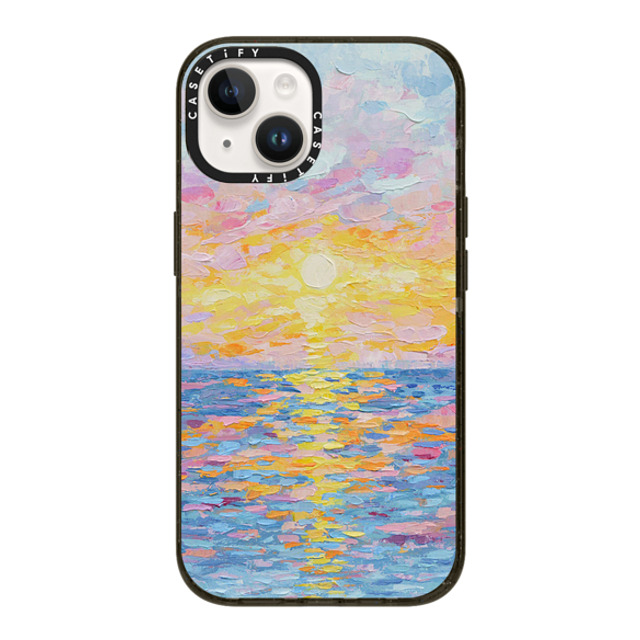 Ann Marie Coolick x CASETiFY iPhone 14 Case Black Impact Case Frosted Sunset