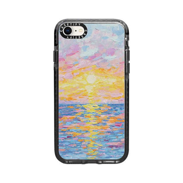 Ann Marie Coolick x CASETiFY iPhone SE (2022) Case Black Impact Case Frosted Sunset