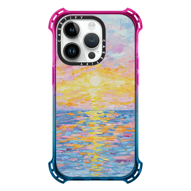 Ann Marie Coolick x CASETiFY iPhone 14 Pro Case Cotton Candy バウンスケース Frosted Sunset