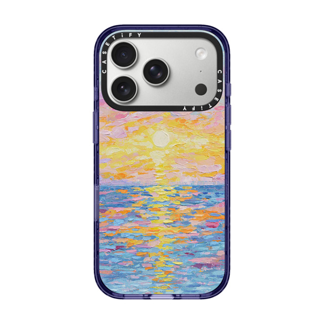 Ann Marie Coolick x CASETiFY iPhone 17 Pro Case Nature,Fine Art Soft Blue Impact Case MagSafe Compatible Frosted Sunset