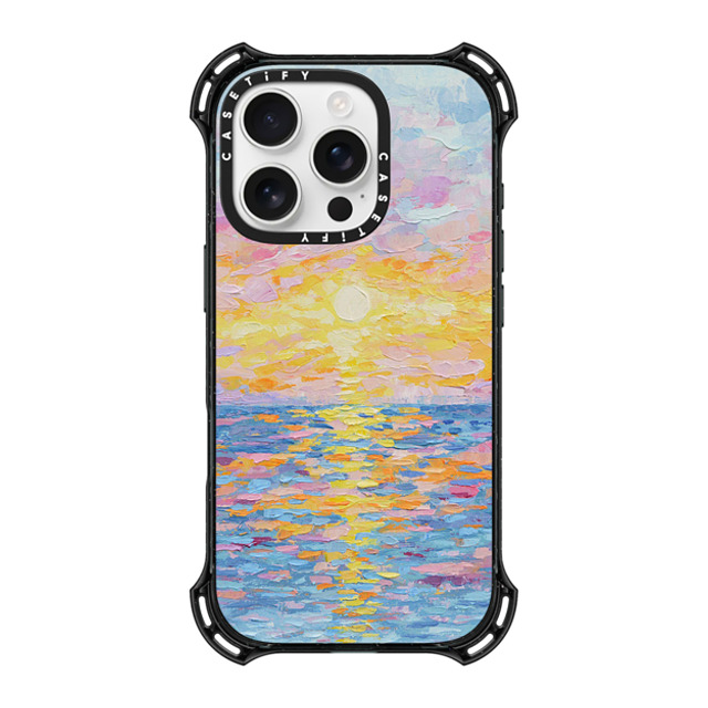 Ann Marie Coolick x CASETiFY iPhone 16 Pro Case Black バウンスケース Frosted Sunset