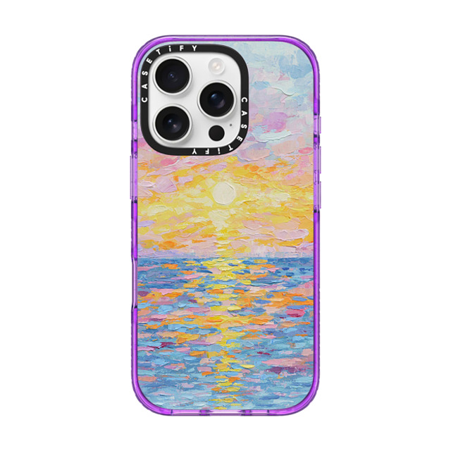 Ann Marie Coolick x CASETiFY iPhone 16 Pro Case パープル Impact Case MagSafe Compatible Frosted Sunset Ann Marie Coolick x CASETiFY iPhone 16 Pro Case パープル Impact Case MagSafe Compatible Frosted Sunset