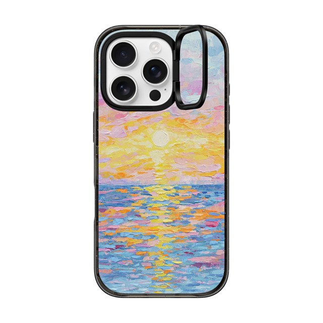 Ann Marie Coolick x CASETiFY iPhone 16 Pro ケース ブラック インパクトリングスタンドケース MagSafe対応 Frosted Sunset