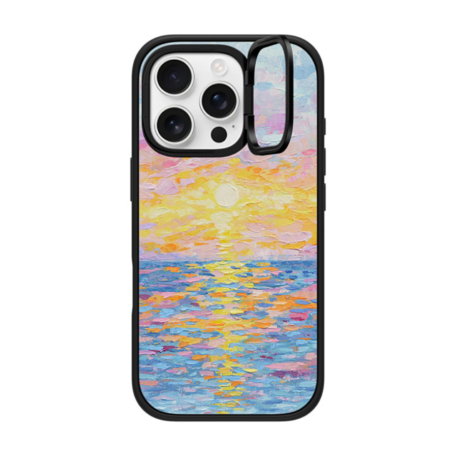 Ann Marie Coolick x CASETiFY iPhone 16 Pro ケース マットブラック インパクトリングスタンドケース MagSafe対応 Frosted Sunset