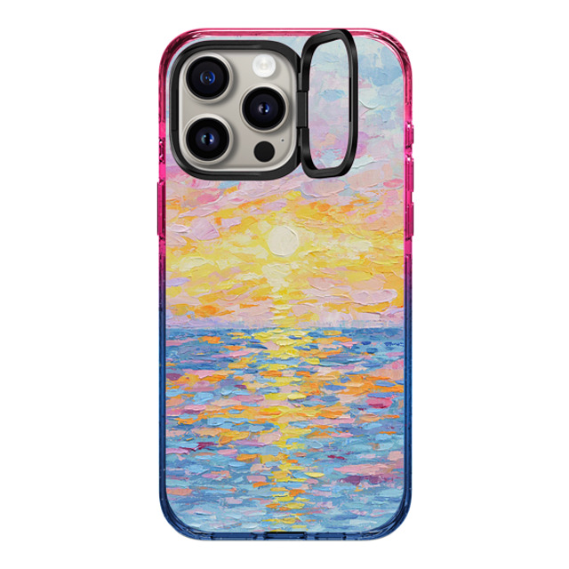 Ann Marie Coolick x CASETiFY iPhone 15 Pro Max Case Cotton Candy インパクトリングスタンドケース MagSafe対応 Frosted Sunset