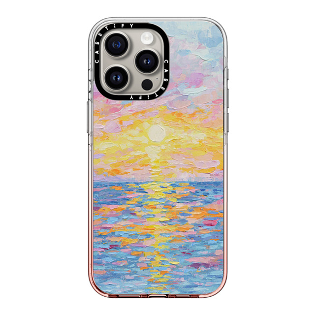 Ann Marie Coolick x CASETiFY iPhone 15 Pro Max Case ピンクグラデーション Clear Case MagSafe Compatible Frosted Sunset