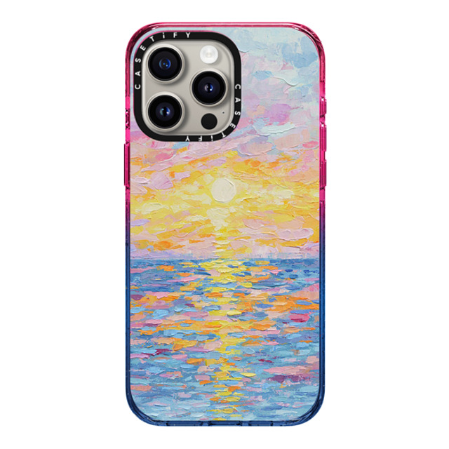 Ann Marie Coolick x CASETiFY iPhone 15 Pro Max Case Cotton Candy Impact Case MagSafe Compatible Frosted Sunset