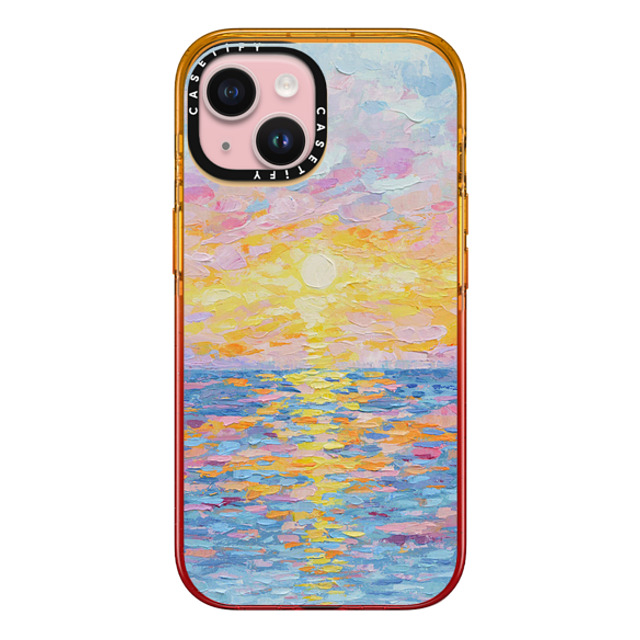 Ann Marie Coolick x CASETiFY iPhone 15 Case Peach Haze Impact Case Frosted Sunset