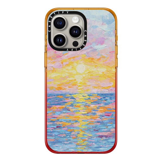 Ann Marie Coolick x CASETiFY iPhone 15 Pro Max ケース Peach Haze インパクトケース MagSafe対応 Frosted Sunset