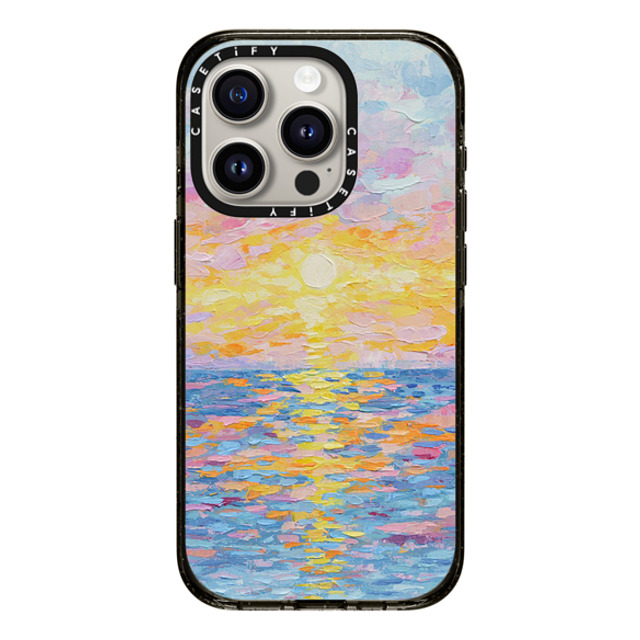 Ann Marie Coolick x CASETiFY iPhone 15 Pro Case Black Impact Case Frosted Sunset